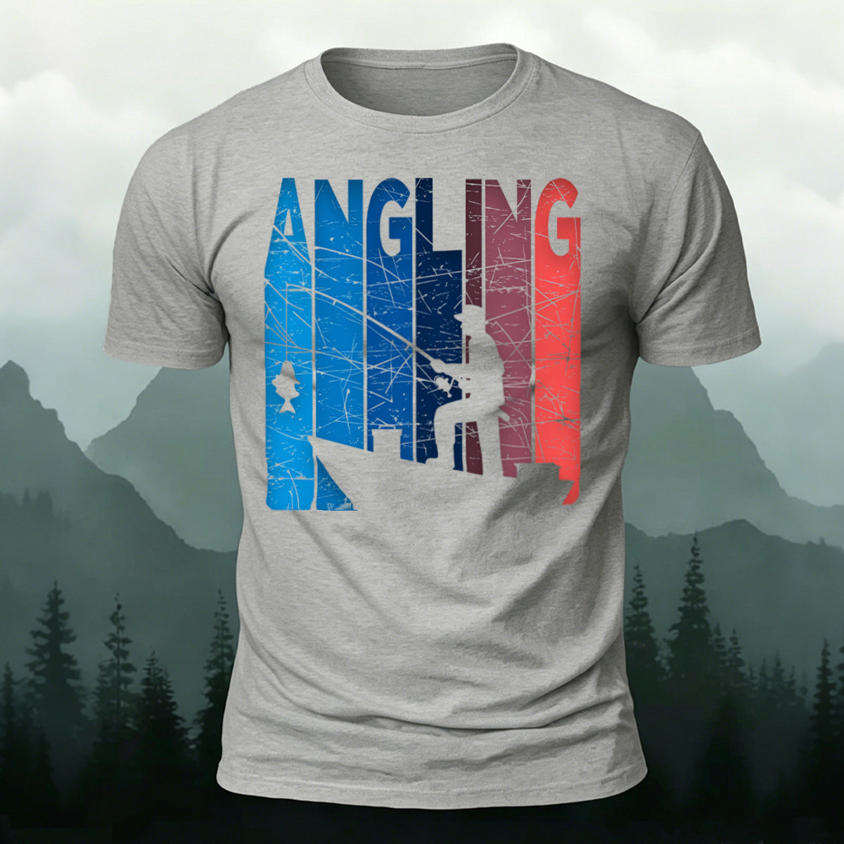 Angling Colorful Pattern Casual Premium Cotton T-shirt