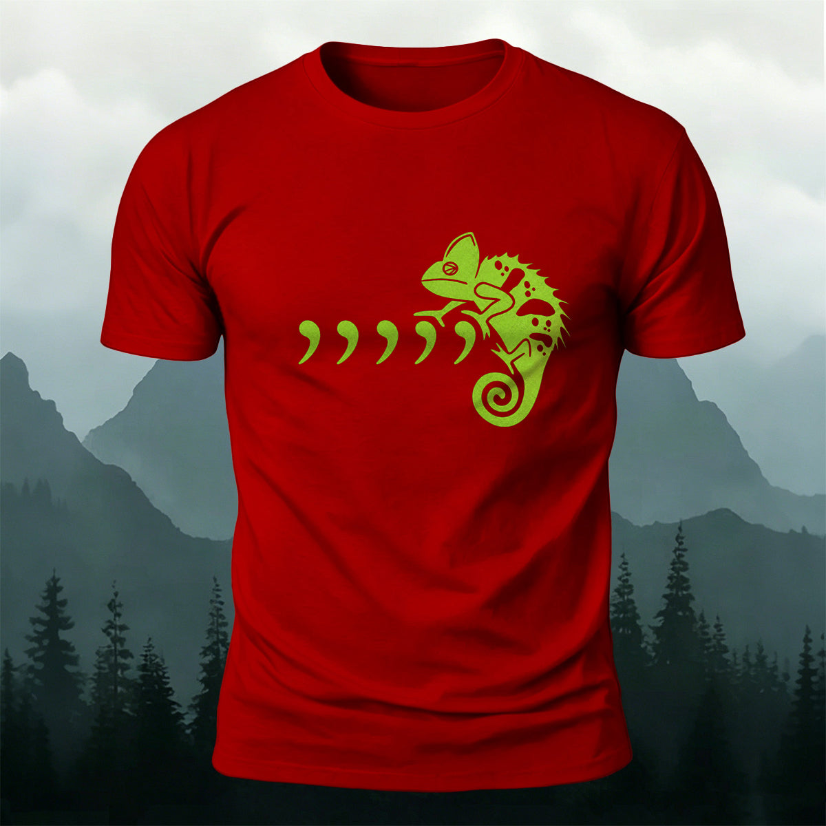 Comma Seahorse Cartoon Print Outdoor Casual Cotton T-Shirt