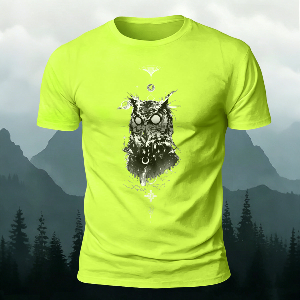 Vintage Owl Fashion Print Casual Cotton T-Shirt