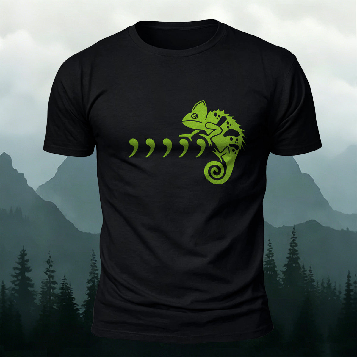Comma Seahorse Cartoon Print Outdoor Casual Cotton T-Shirt