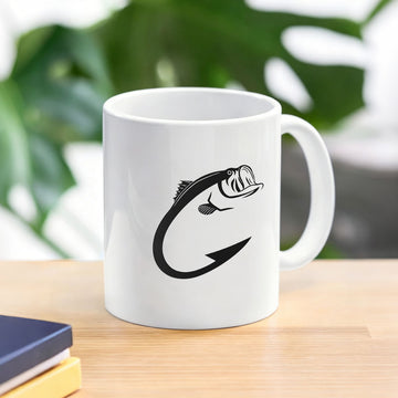 Bass Fishing Hook Silhouette Classic Mug