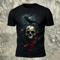Dark Skull-themed Print Casual T-shirt
