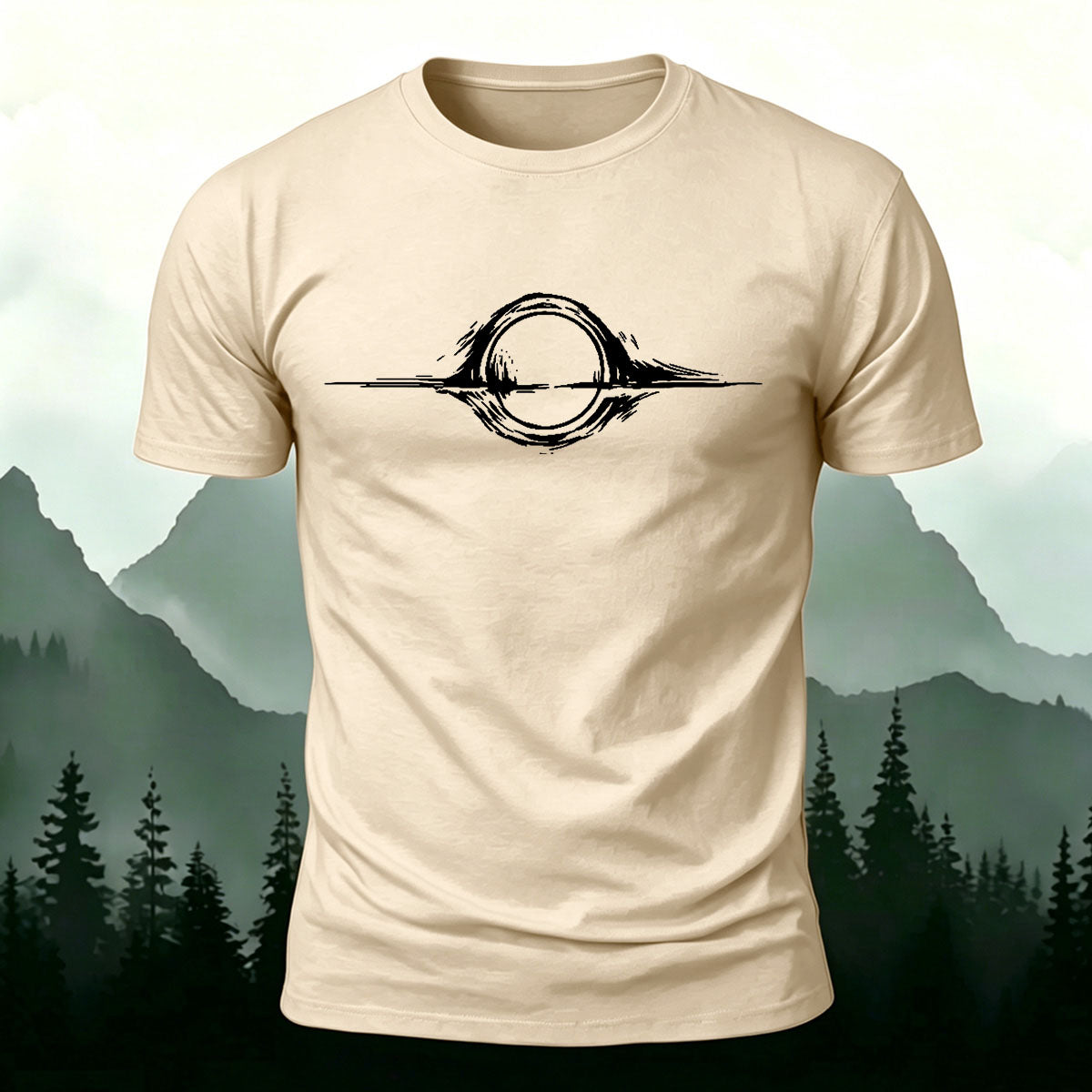 Cool Minimalist Graphics Mountain-Style Casual T-Shirt