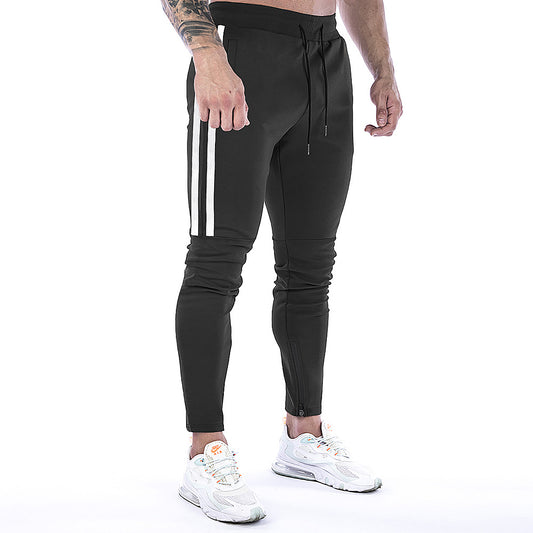 Men's Stripe Zipper Jogger Pants