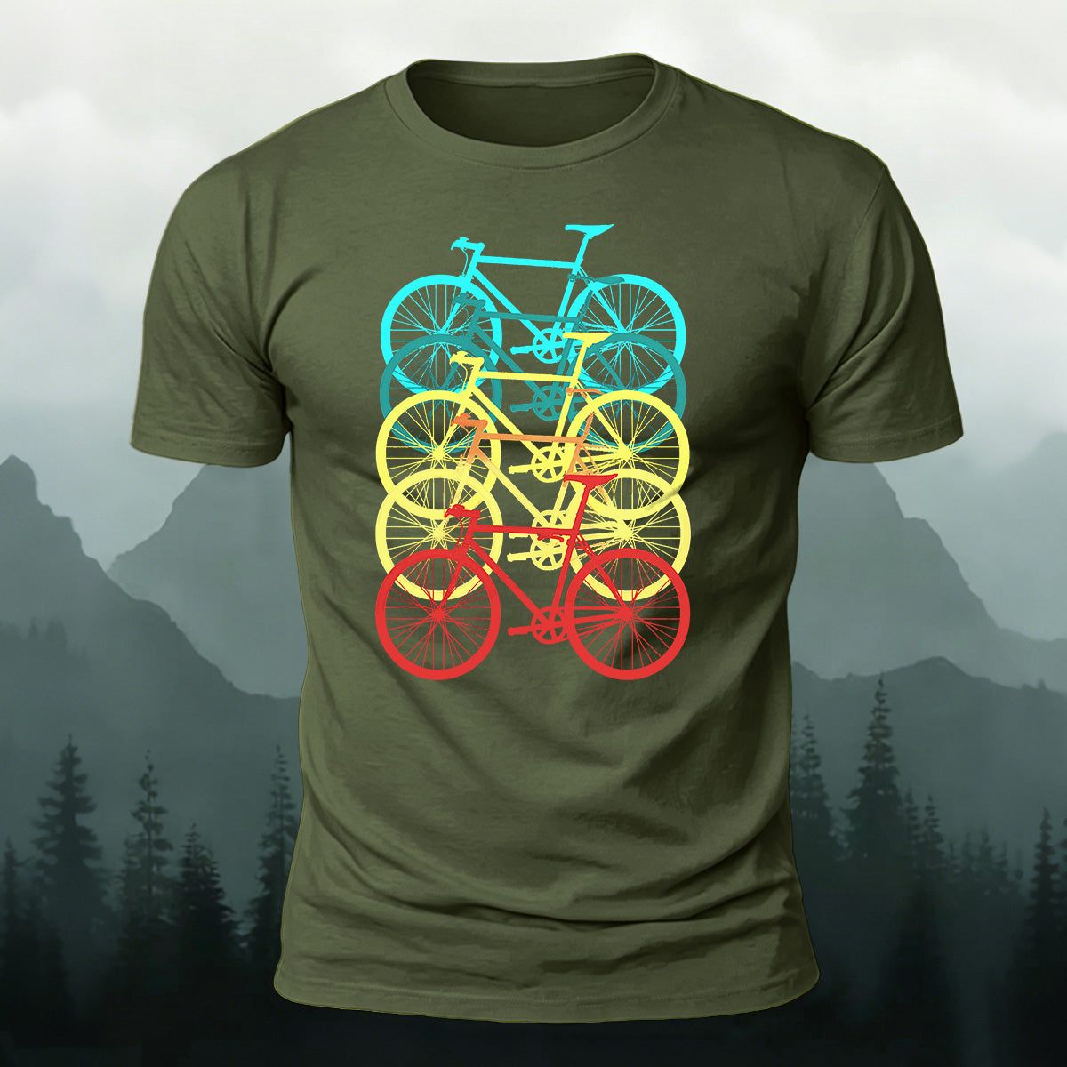Bicycle Graphic Outdoor Soft Premium Cotton T-Shirt AMG