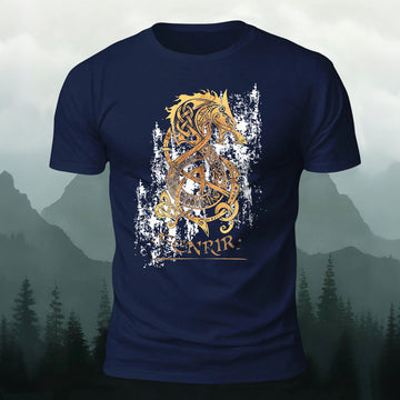 Combed Cotton Fenrir Norse Wolf Casual T-Shirt