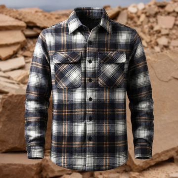 Men's Heavyweight Fleece-Lined Plaid Shirt Jacket