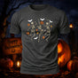 Premium Cotton Dancing Skeletons Autumn Leaves Halloween Graphic T-Shirt