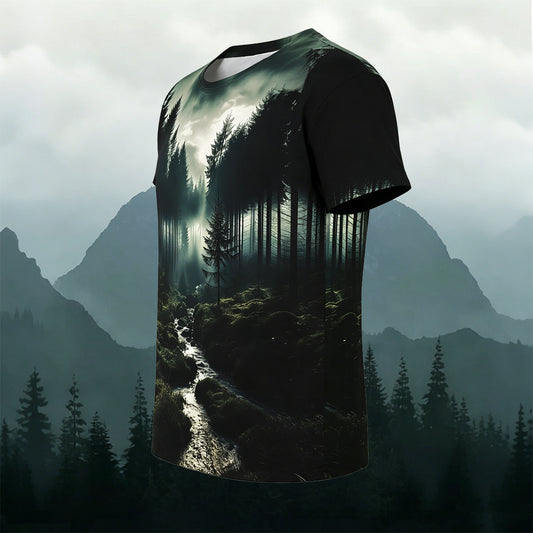 Natural Forest Art Print Casual T-Shirt