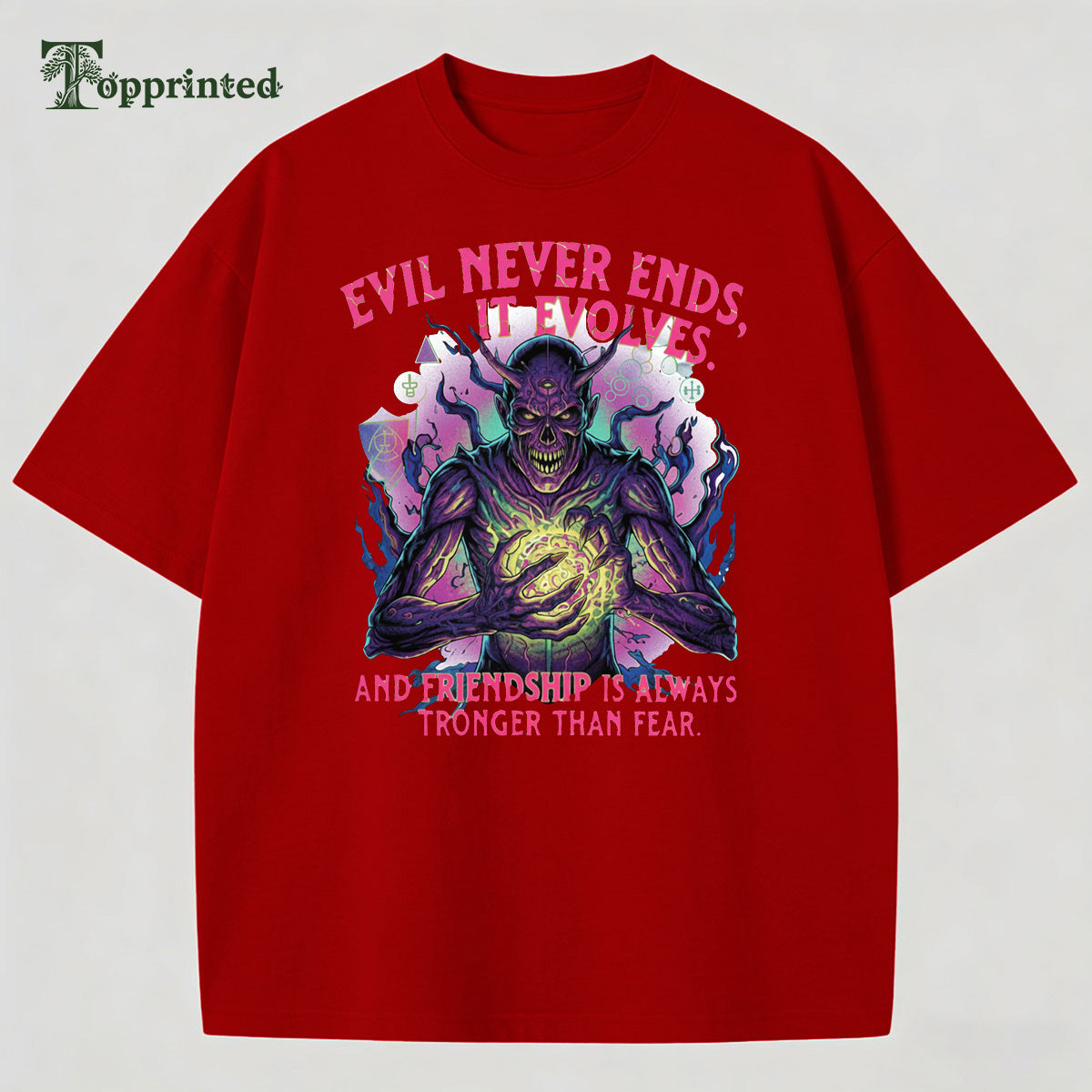 Evil Never Ends Stranger Things Casual T-shirt