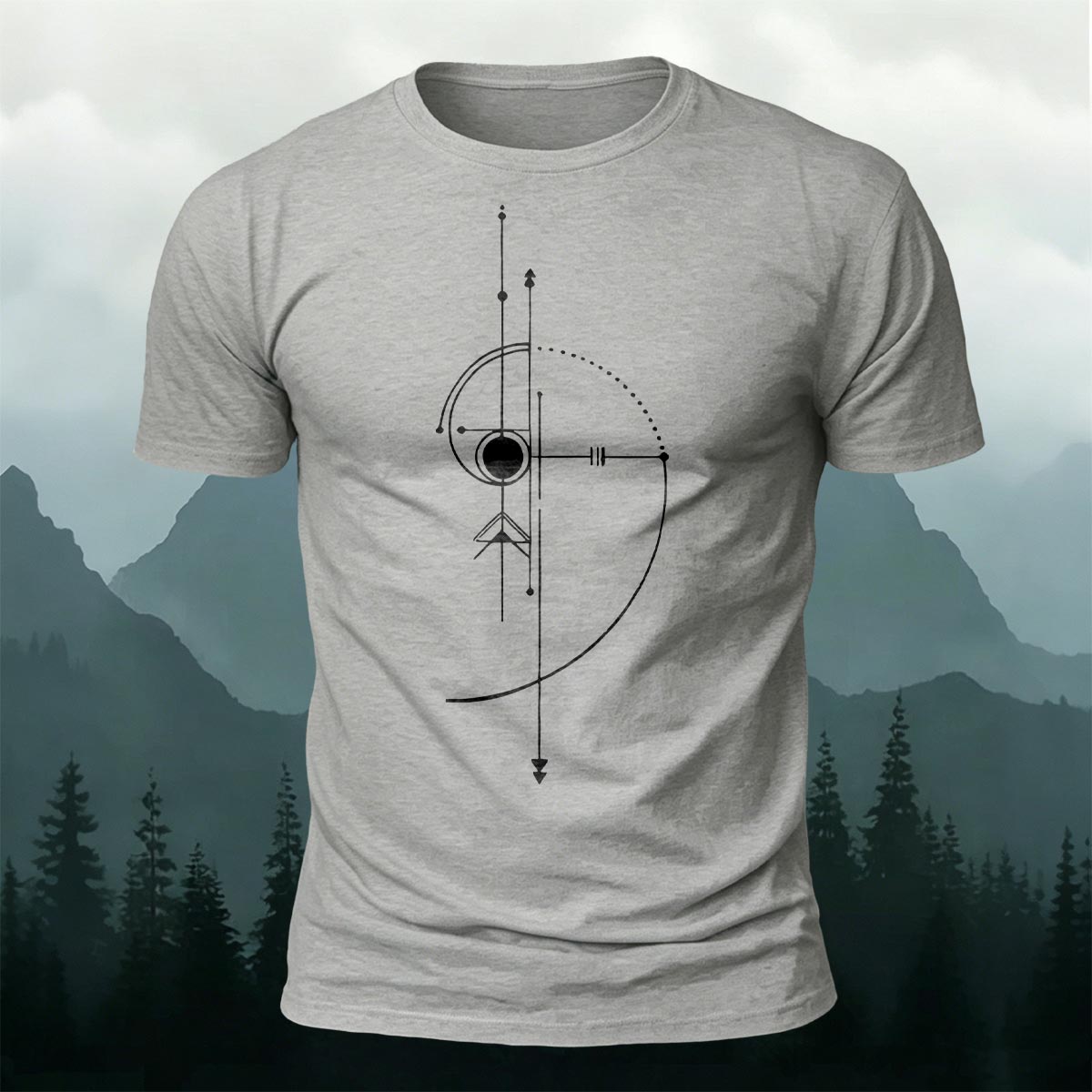 Abstract Geometric Line Casual Breathable Tee