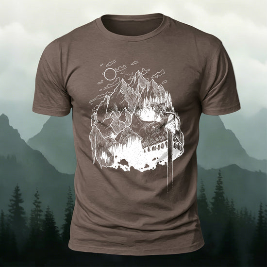 Creative Mountain-Shaped Skull Skin-Friendly T-Shirt CO