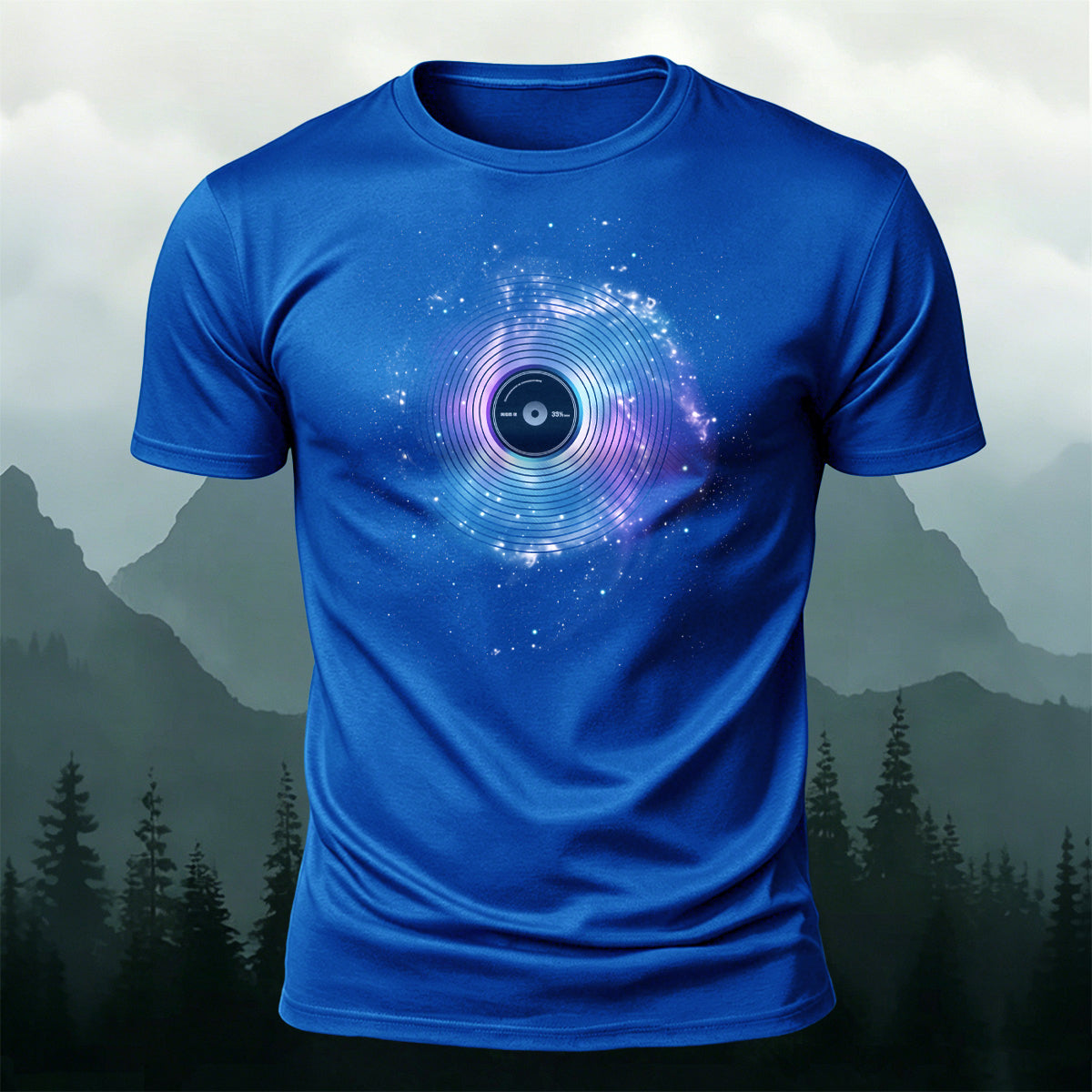 Music Player Print Casual 100% Cotton T-Shirt