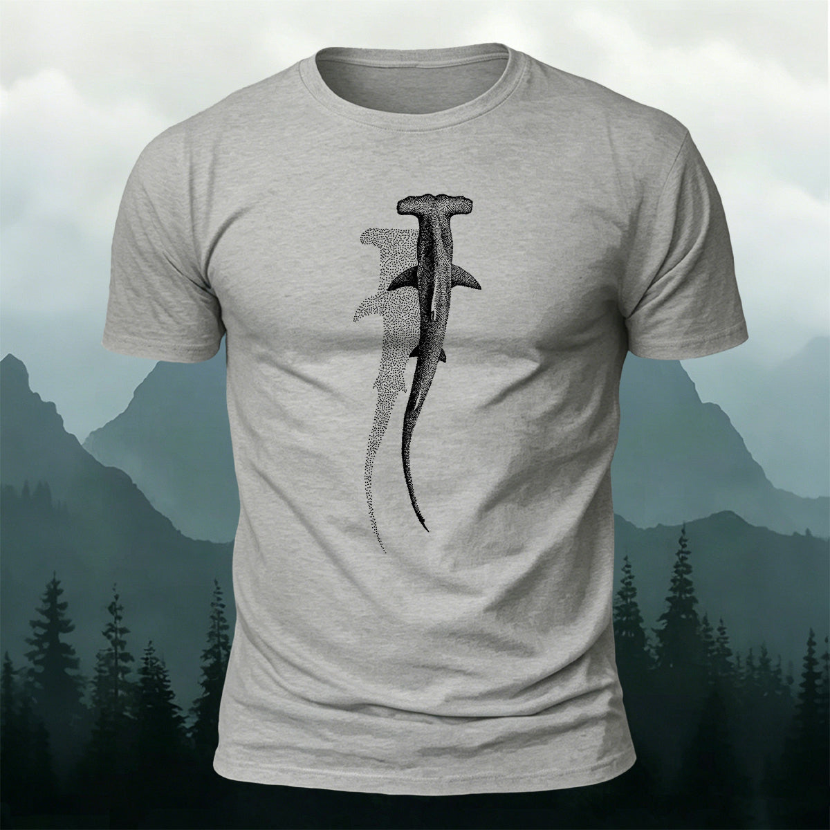 Hammerhead Shark Animal Print Skin-Friendly T-Shirt