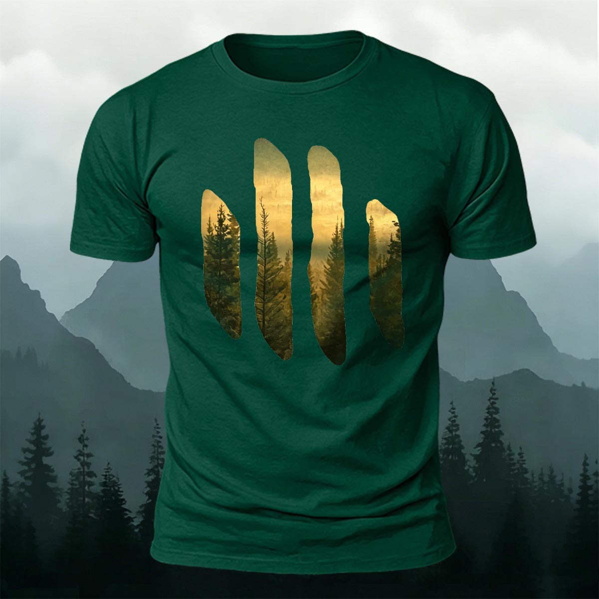 Beautiful Scenery Pattern Retro Casual Cotton T-Shirt