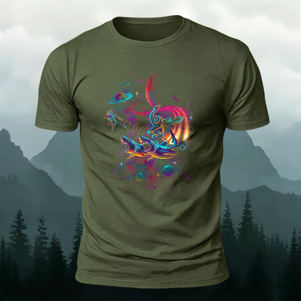 Fun Starry Sky Print Fashionable Breathable T-Shirt