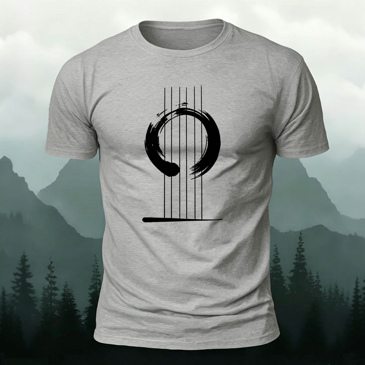 Artistic Line Print 100% Cotton T-Shirt