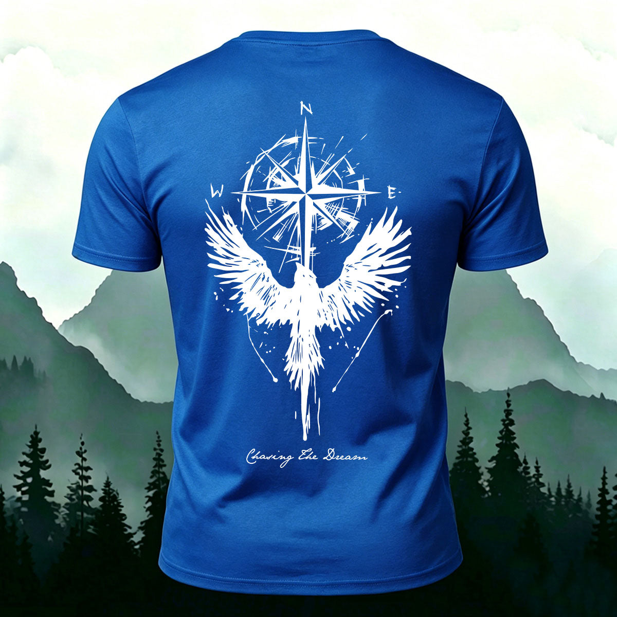 Phoenix Compass Print Casual Cotton T-Shirt