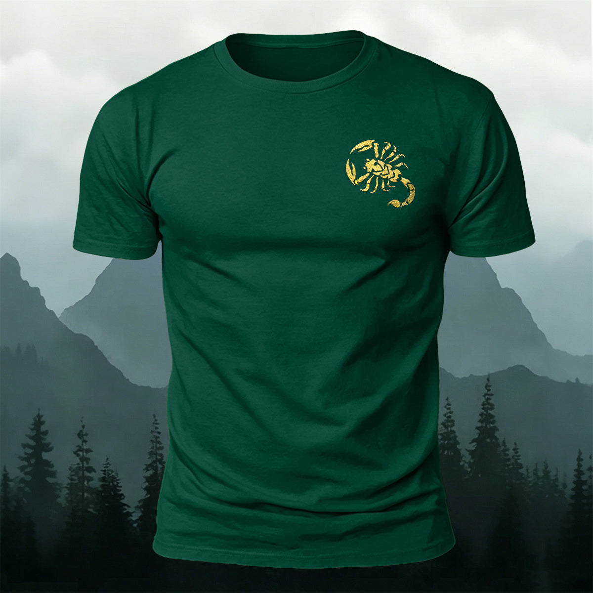 Lobster Print on the Chest Comfortable Outdoor Cotton Tee