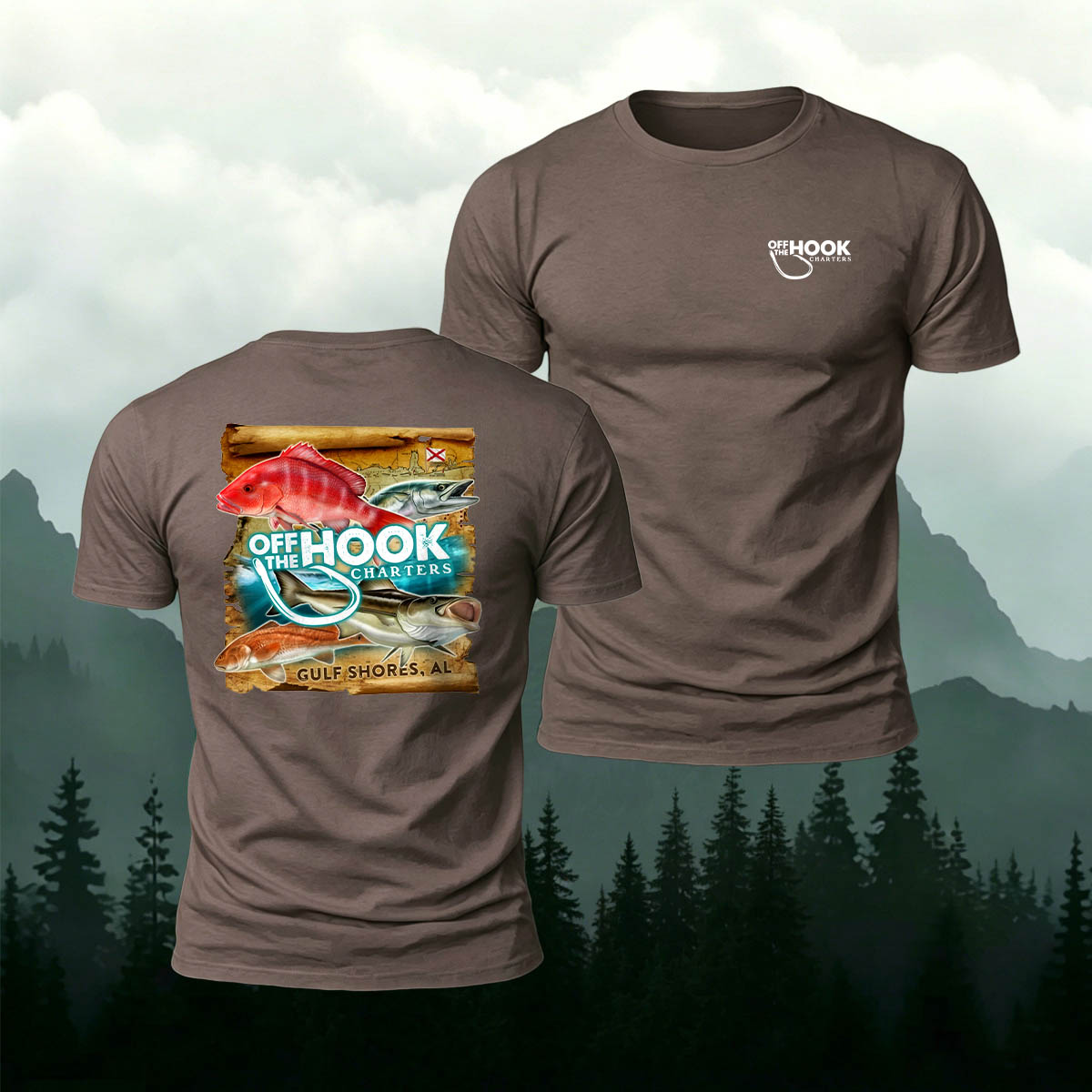 Off The Hook Fish Charters Casual Cotton T-Shirt