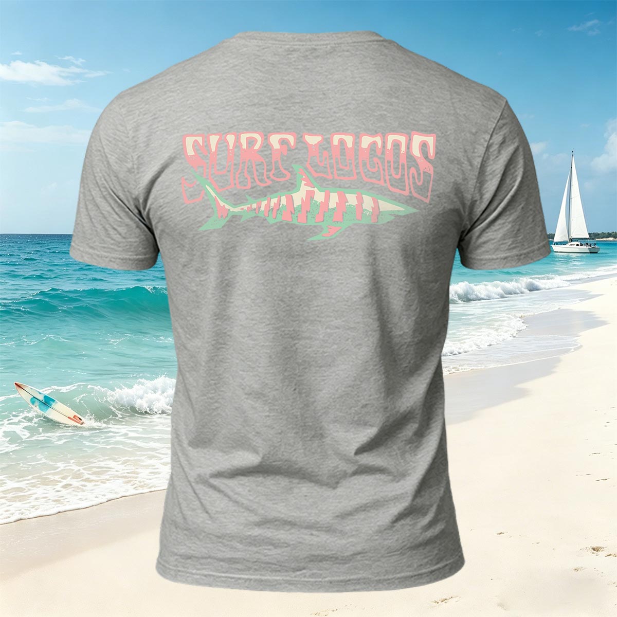Retro Minimalist Fish-pattern Breathable Seaside T-shirt