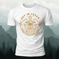 Simple Line Patterns Casual  Cotton Crew Neck T-Shirt White