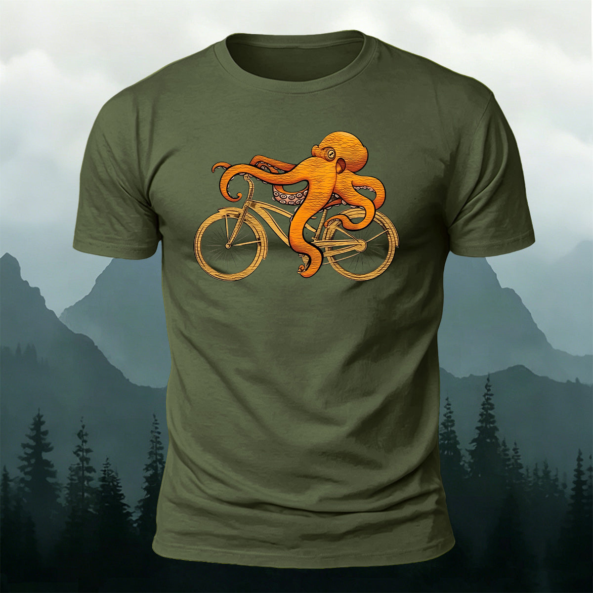 Fun Octopus Natural Casual 100% Cotton T-Shirt