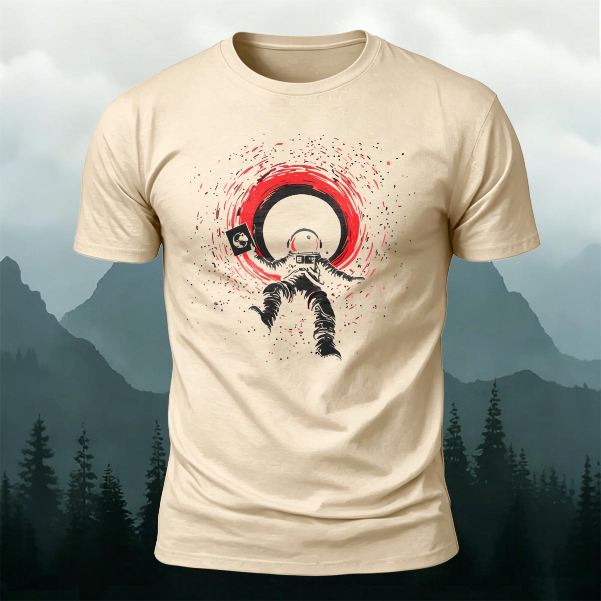 Cosmic Dream Space Print Casual Cotton T-Shirt
