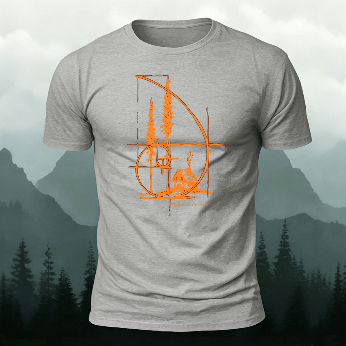 Tree Landscape Minimalist Outdoor Casual T-shirt