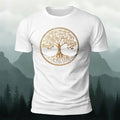 Golden Tree of Life Printed Cotton Crew Neck T-Shirt