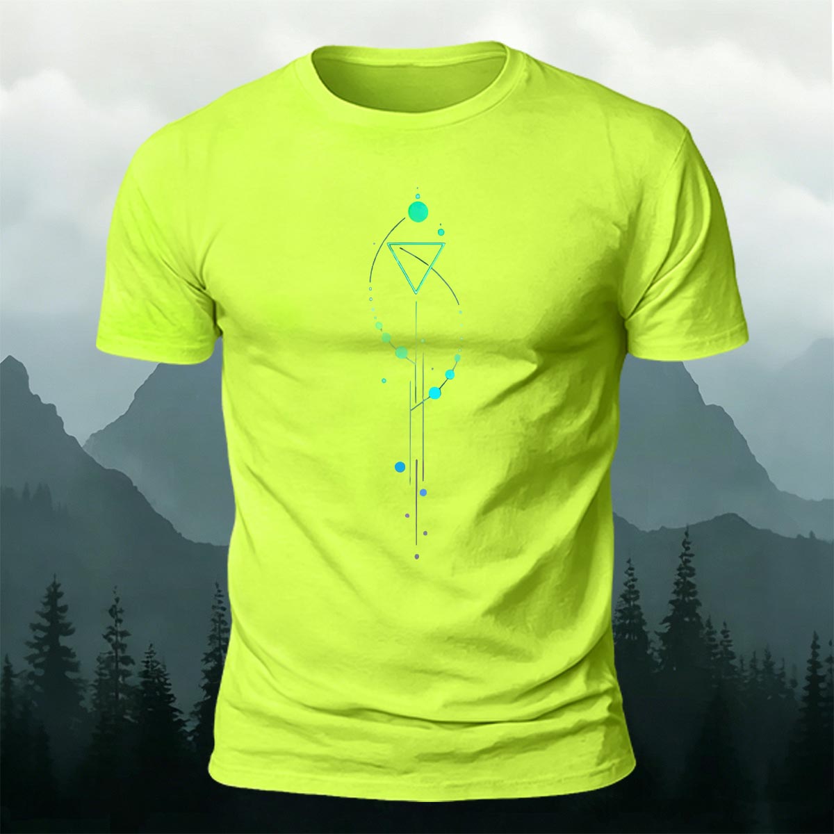 Dreamy Geometric Print Casual Cotton T-Shirt