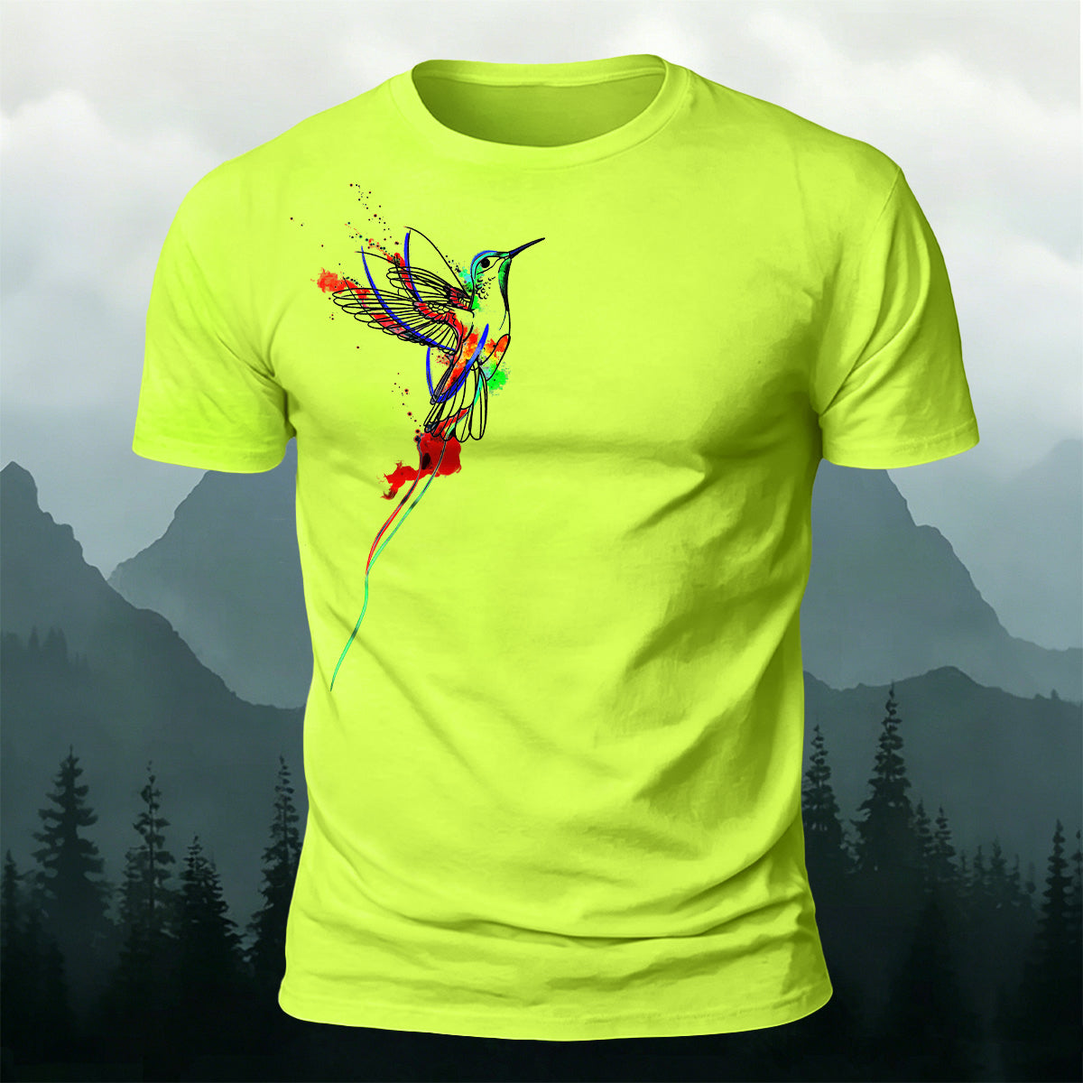 Colorful Flying Bird Natural Style 100% Cotton T-Shirt