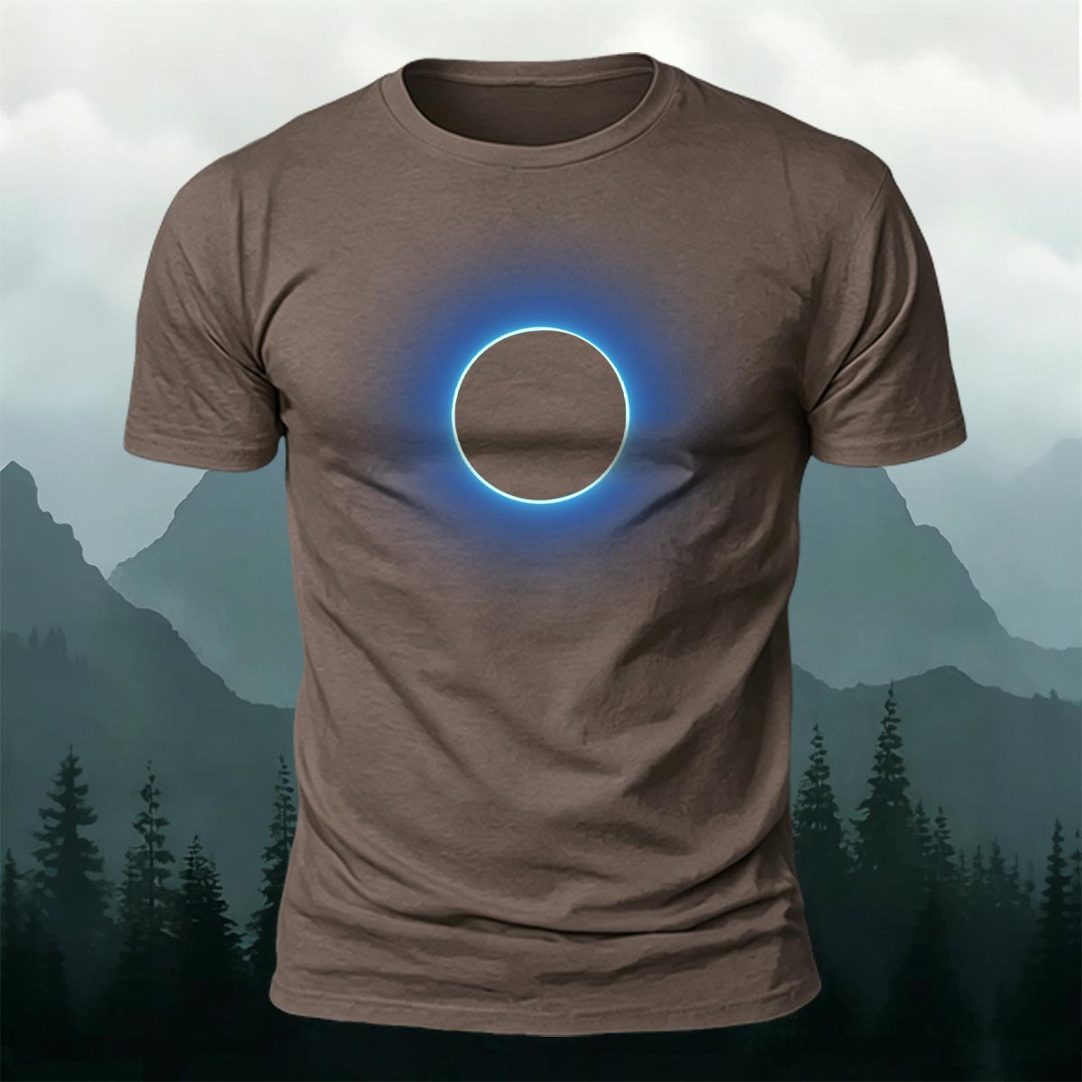 DTG Glowing Circle Pattern Minimalist Breathable T-shirt