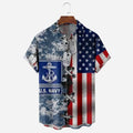 American Retro Camouflage Print Casual Shirt