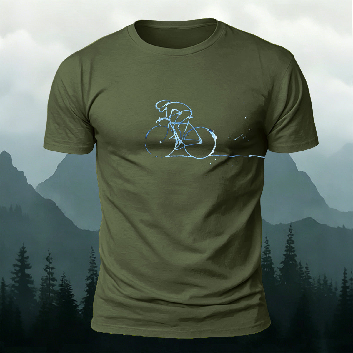 Simple Cycling Graphic Outdoor 100% Cotton T-Shirt