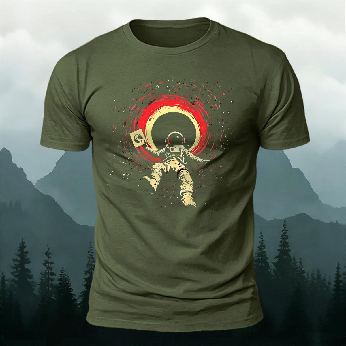 Cosmic Dream Space Print Casual Cotton T-Shirt