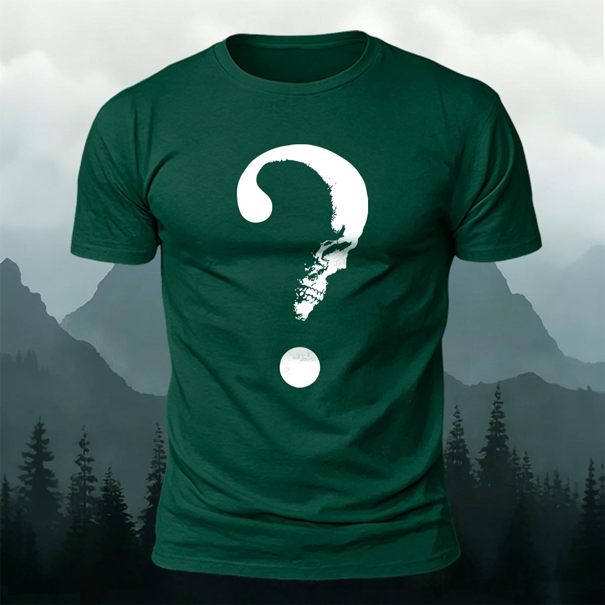 Abstract Question Mark Graphic Minimalist Breathable Tee