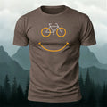 Creative Bicycle Smiley Face Outdoor Casual Cotton Tee