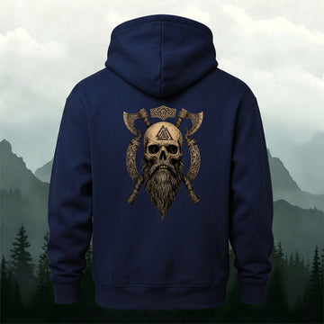 Cotton-Blend Retro Pirate-Printed Casual Hoodie