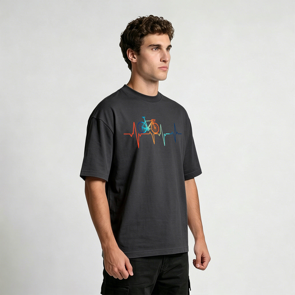 Bicycle Color Print Natural Soft-touch Feel T-Shirt