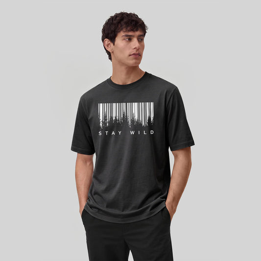 Stay Wild Printed Soft-touch Feel Casual T-Shirt