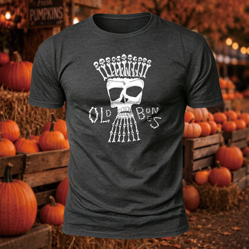 Men's Old Bones Skull Graphic Printed Short Sleeve T-Shirt