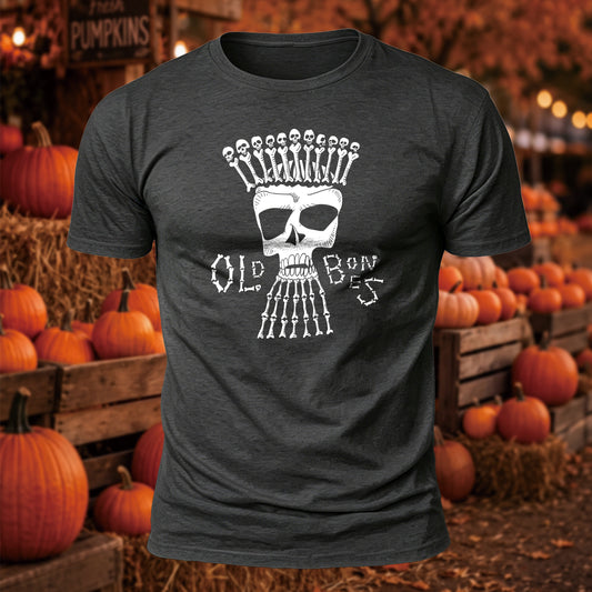 Men's Old Bones Skull Graphic Printed Short Sleeve T-Shirt