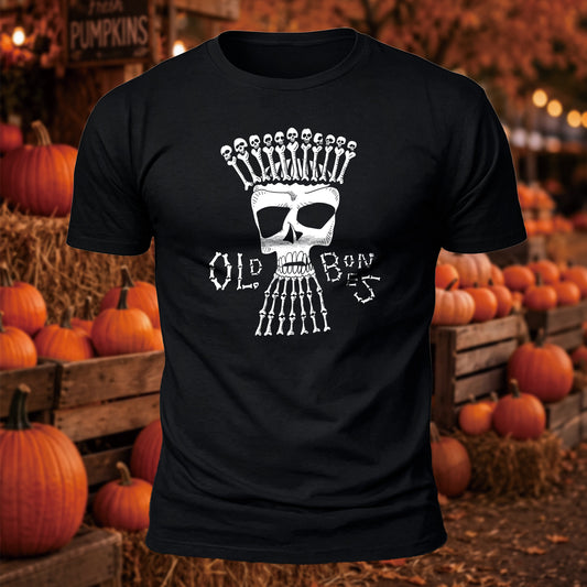 Men's Old Bones Skull Graphic Printed Short Sleeve T-Shirt