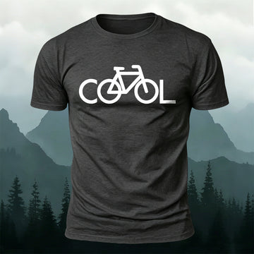 100% Cotton Minimalist Cycling Pattern Casual Tee