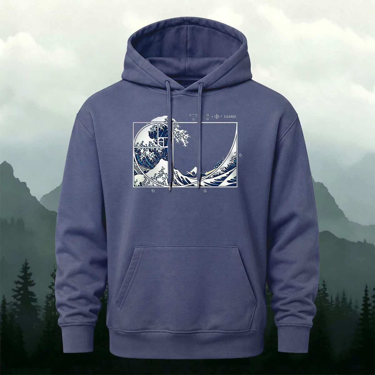 Cotton Blend Wave Print Casual Versatile Hoodie