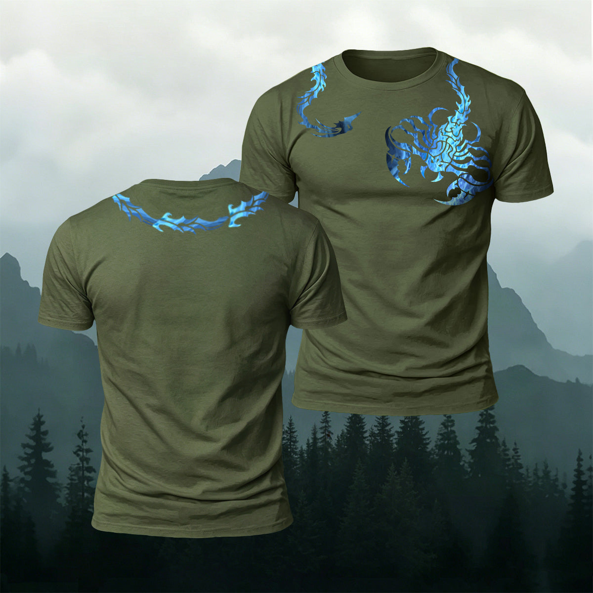 Scorpion Pattern Street Fashion Casual T-Shirt