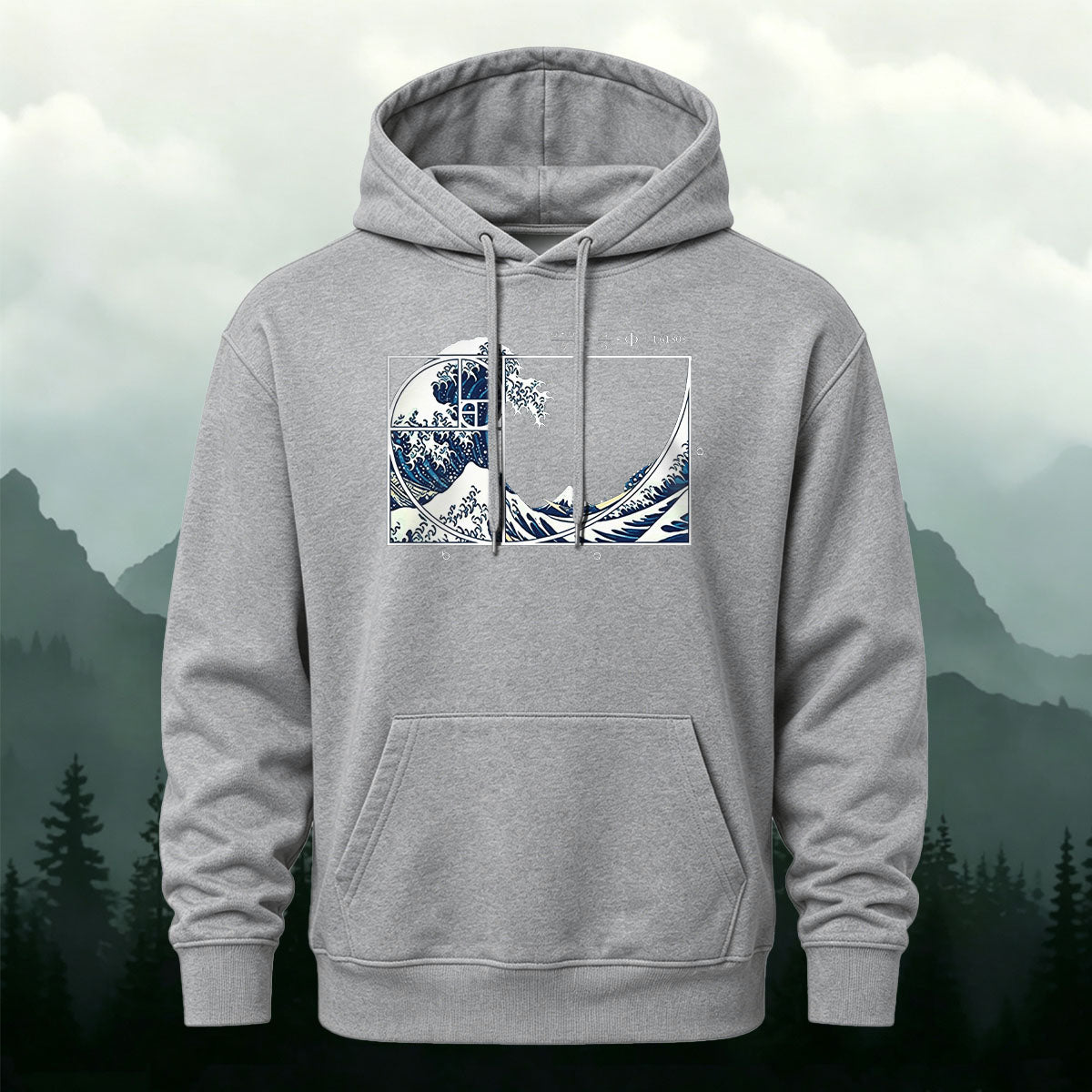 Cotton Blend Wave Print Casual Versatile Hoodie