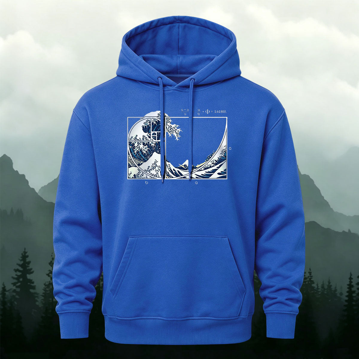 Cotton Blend Wave Print Casual Versatile Hoodie