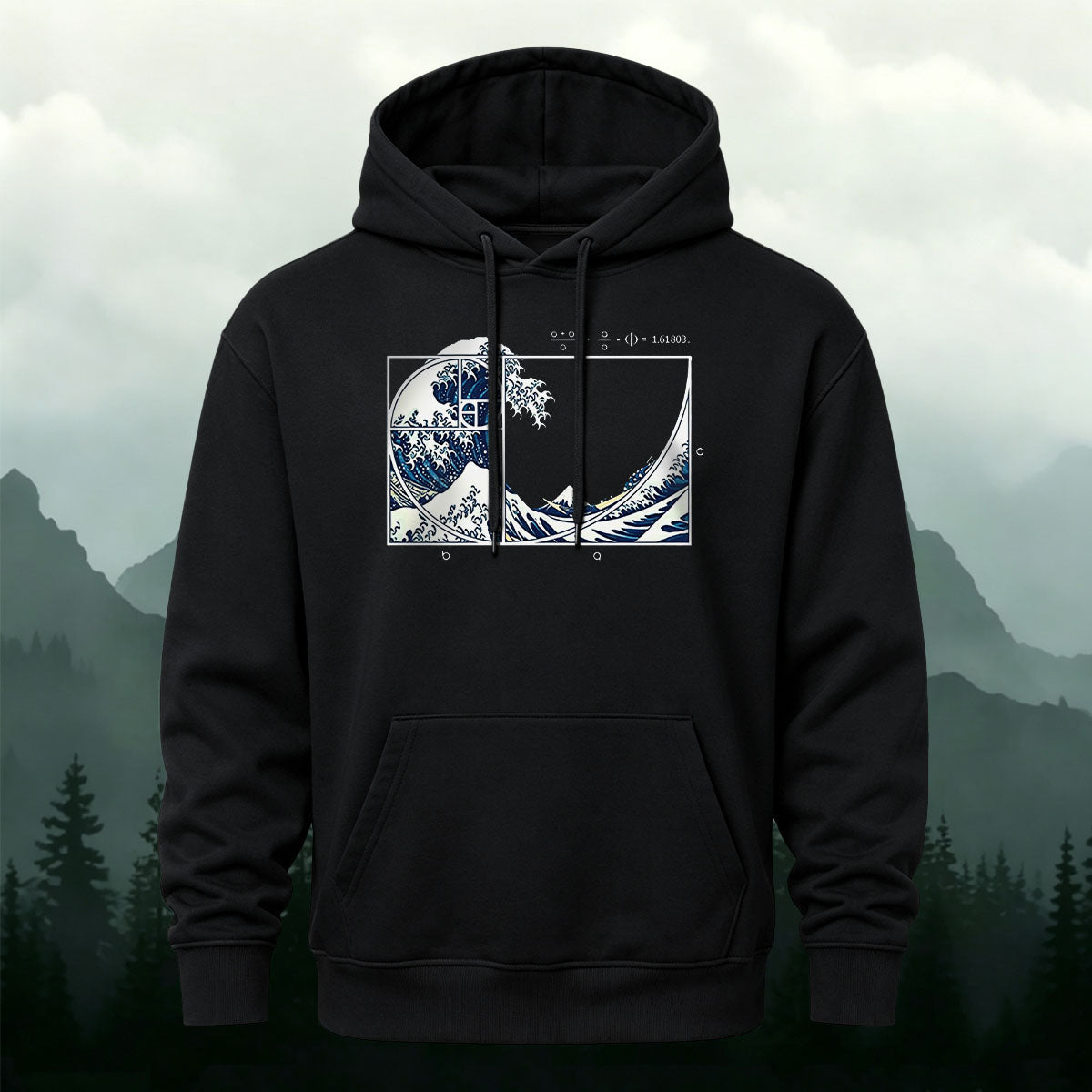 Cotton Blend Wave Print Casual Versatile Hoodie